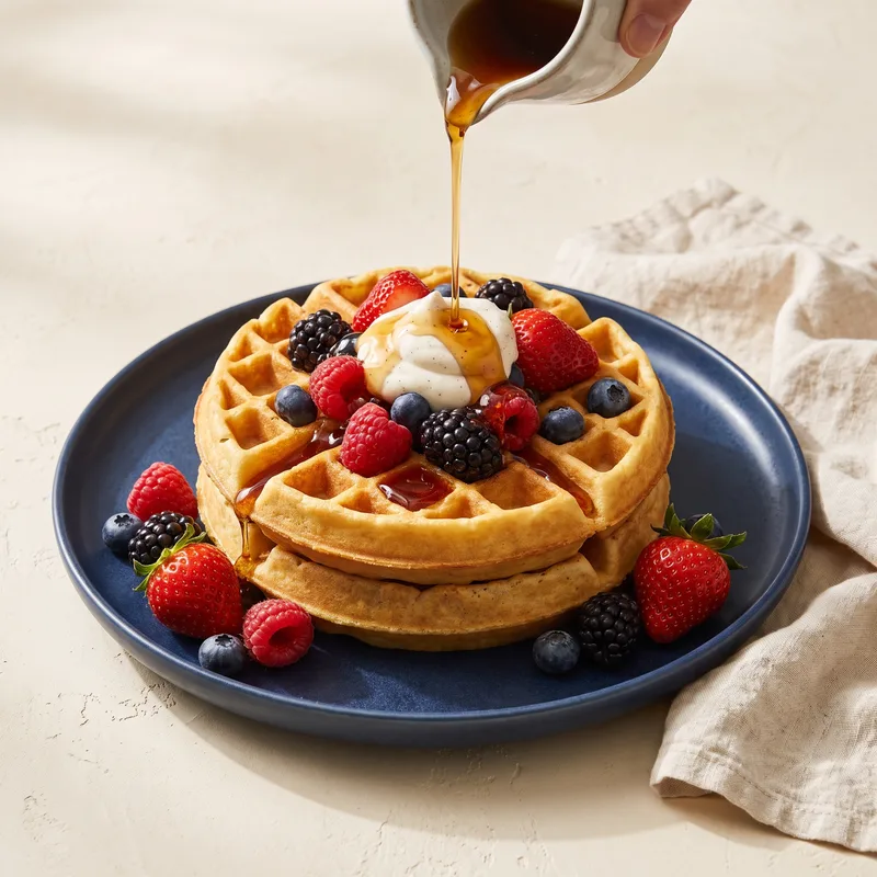 Waffles con frutos rojos